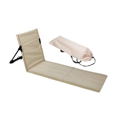 Strand-Klappstuhl mit Rückenlehne, Faltbarer Bodenstuhl, Tragbare Strandliege, Klappbares Tribünenkissen für Camping, Picknick, Garten, Grün 38x68x40- Weiß 108 X 40,5 X 41 cm von getuse