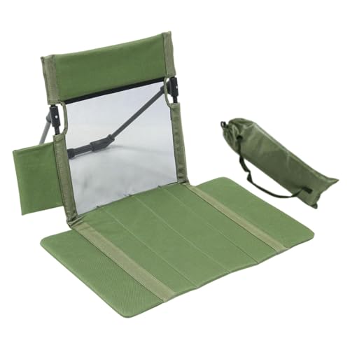 Strand-Klappstuhl mit Rückenlehne, Faltbarer Bodenstuhl Tribünenkissen, Tragbare Strandliege Campingstuhl für Picknick Garten Wandern, Grün 38x68x40- Grün 36,2 X 59,7 cm von getuse