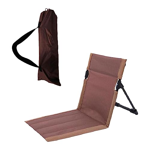 Strandsitzkissen Klappstuhlpolster mit Rückenlehne und Tragetasche, Faltbarer Bodenstuhl für Camping Garten Strand Sportveranstaltungen, Braun von getuse