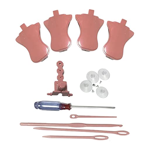 Strickmaschinen-Zubehör-Set mit Drahtgestell-Ersatz, 4 Fußhocker, 4 Häkelnadeln, Schraubendreher, Schrauben, Saugnäpfe für rotierende Strickreparatur von getuse