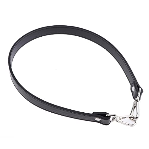 Taschengriff aus PU-Leder mit Karabinerhaken 64cm Schulterriemen Tragegurt für Handtaschen Schwarz von getuse