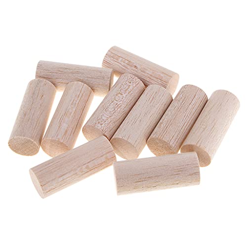 Unlackierte Holzdübelstäbe, 20 mm Durchmesser, Bastelstäbe, unlackiert, natürliches Balsaholz, 50 mm Länge, 10 Stück von getuse