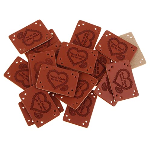 getuse 20 Stück PU Lederetiketten zum Annähen mit Löchern - 20x30 mm Handmade Labels für Kleidung, Taschen und Nähprojekte getuse 20 Stück PU Lederetiketten zum Annähen mit Löchern - 20x30 mm Handmade Labels für Kleidung, Taschen und Nähprojekte von getuse