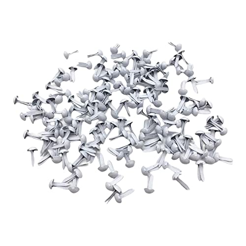 getuse 200 Mini Brads Papierverschlüsse Weiß, Metallstanzen für Scrapbooking, Kartenherstellung, DIY-Handwerk, Dekorative Bastelzubehör von getuse
