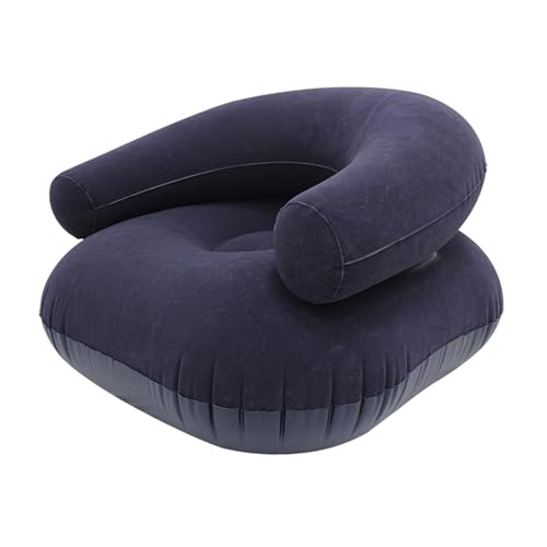 getuse Aufblasbarer Loungesessel mit beflockter Oberfläche, tragbarer Liegestuhl für drinnen und draußen, 73 x 73 x 52 cm, Blau getuse Aufblasbarer Loungesessel mit beflockter Oberfläche, tragbarer Liegestuhl für drinnen und draußen, 73 x 73 x 52 cm, Blau von getuse