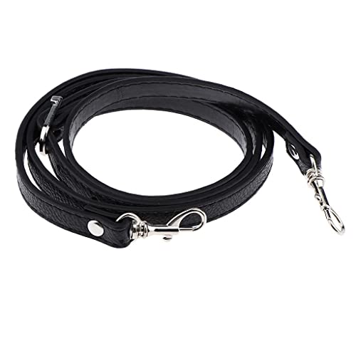 getuse Schulterriemen für Taschen aus PU-Leder, verstellbar 110-120 cm Länge, 1.2 cm Breite mit Metall-Karabinerverschluss, Ersatzgurt für Handtaschen und Umhängetaschen- Schwarz von getuse