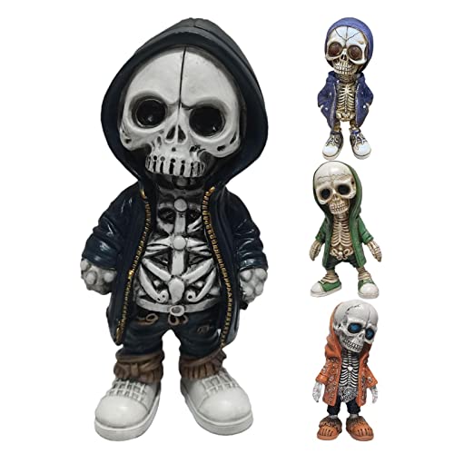 Cool Skeleton Figurines, 4 STK Skelett Figur Klein Deko, 13.5cm Gothic Skelett Figur Kunstharz Kunsthandwerk, Miniatur-Skelett-Figuren, Halloween-Mini-Skelett-Dekoration, Gothic-Dekor Für Zuhause von geugecy