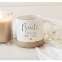 Tasse Ruhestand Rente - Für Immer Wochenende Personalisierte Abschiedstasse Mit Name & Herz Geschenk Kollegen Kollegin Keramik 360 Ml von gevadesign