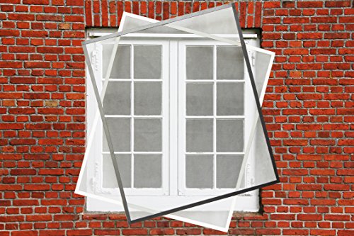 Fliegengitter Fenster Insektenschutz Fliegengitter Spannrahmen 110 x 130 cm in weiß von gewebe-profi