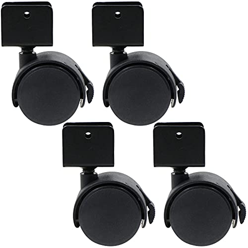 gexuamz Lenkrollen U-Typ Halterung Möbelrollen Schwenkräder Gummiräder - 50 mm Lenkrollen mit Bremse, Schwerlastrollen Rollen für Möbel Kinderbett, 4er Set von gexuamz