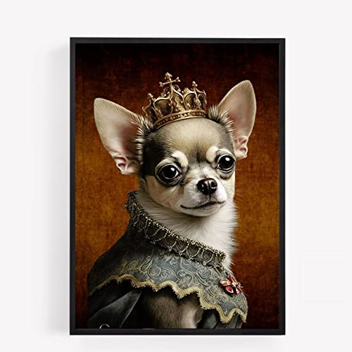 gfc Poster mit königlichem Chihuahua-Hund, Vintage-Stil, A4, ungerahmt, viktorianischer Stiel, Punk-Wandkunst, Heimdekoration, Dekoration von gfc