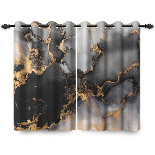 ggaimwf 107x215cm Marmor Ösenvorhang Abstrakt Moderne Kunst Goldstruktur Schwarzes Ombré Vintage-Steindruck Raumteiler Verdunkelungsvorhänge Fenstervorhänge für Schlafzimmer Wohnzimmer,2 paneel ggaimwf 107x215cm Marmor Ösenvorhang Abstrakt Moderne Kunst Goldstruktur Schwarzes Ombré Vintage-Steindruck Raumteiler Verdunkelungsvorhänge Fenstervorhänge für Schlafzimmer Wohnzimmer,2 paneel von ggaimwf