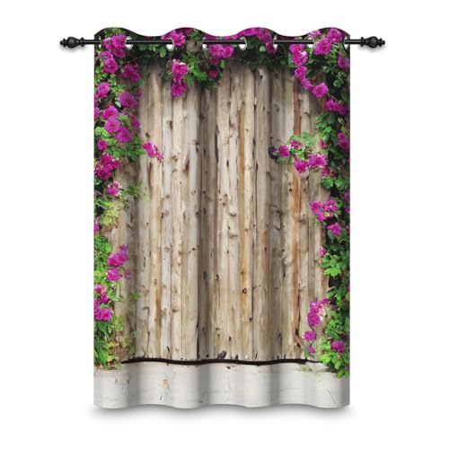 ggaimwf 107x215cm Ösenvorhang Holzbretterwand Blumenranke Scheunenhaus Rustikal Vintage Bauernhaus Landhaus Raumteiler Verdunkelungsvorhänge Fenstervorhänge für Schlafzimmer Wohnzimmer,1-Einzelpaneel ggaimwf 107x215cm Ösenvorhang Holzbretterwand Blumenranke Scheunenhaus Rustikal Vintage Bauernhaus Landhaus Raumteiler Verdunkelungsvorhänge Fenstervorhänge für Schlafzimmer Wohnzimmer,1-Einzelpaneel von ggaimwf