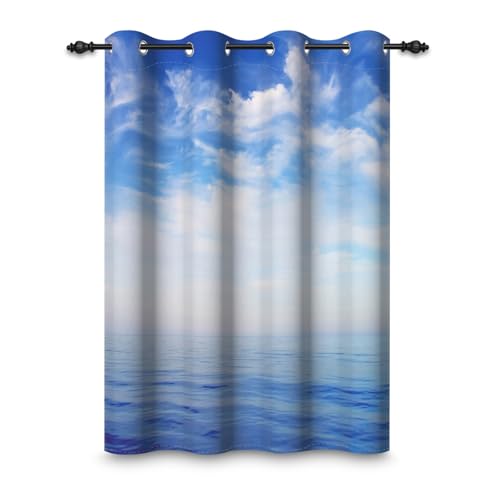 ggaimwf 107x215cm Ozean Meer Ösenvorhang Blauer Himmel Ruhiger Ozean Meereslandschaft Naturlandschaft Urlaub Thermo Raumteiler Verdunkelung Fenstervorhänge für Schlafzimmer Wohnzimmer,1-Einzelpaneel ggaimwf 107x215cm Ozean Meer Ösenvorhang Blauer Himmel Ruhiger Ozean Meereslandschaft Naturlandschaft Urlaub Thermo Raumteiler Verdunkelung Fenstervorhänge für Schlafzimmer Wohnzimmer,1-Einzelpaneel von ggaimwf