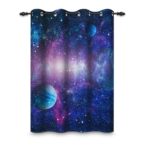 ggaimwf 117x175cm Galaxie Weltraum Ösenvorhang Nebel Universum Planeten Blau Fantasie Sternenhimmel Thermo Raumteiler Verdunkelung Fenstervorhänge für Schlafzimmer Wohnzimmer,1-Einzelpaneel ggaimwf 117x175cm Galaxie Weltraum Ösenvorhang Nebel Universum Planeten Blau Fantasie Sternenhimmel Thermo Raumteiler Verdunkelung Fenstervorhänge für Schlafzimmer Wohnzimmer,1-Einzelpaneel von ggaimwf