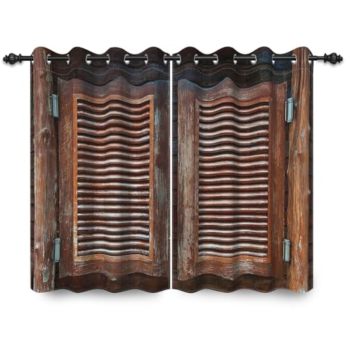 ggaimwf 117x183cm Ösenvorhang Cowboy Bar Saloontür Braun Rustikal Holz Vintage Bauernhaus Landhaus Thermo Raumteiler Verdunkelungsvorhänge Fenstervorhänge für Schlafzimmer Wohnzimmer,2 paneel ggaimwf 117x183cm Ösenvorhang Cowboy Bar Saloontür Braun Rustikal Holz Vintage Bauernhaus Landhaus Thermo Raumteiler Verdunkelungsvorhänge Fenstervorhänge für Schlafzimmer Wohnzimmer,2 paneel von ggaimwf