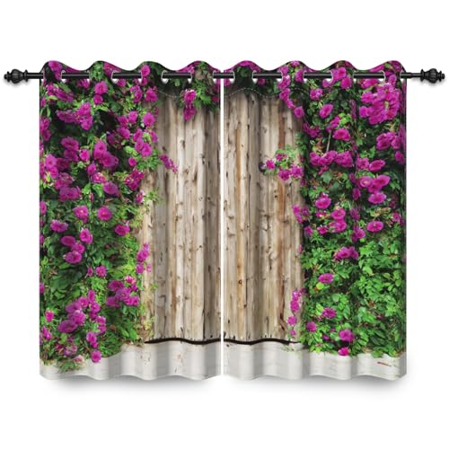 ggaimwf 117x183cm Ösenvorhang Holzbretterwand Blumenranke Scheunenhaus Rustikal Vintage Bauernhaus Landhaus Raumteiler Verdunkelungsvorhänge Fenstervorhänge für Schlafzimmer Wohnzimmer,2 paneel ggaimwf 117x183cm Ösenvorhang Holzbretterwand Blumenranke Scheunenhaus Rustikal Vintage Bauernhaus Landhaus Raumteiler Verdunkelungsvorhänge Fenstervorhänge für Schlafzimmer Wohnzimmer,2 paneel von ggaimwf