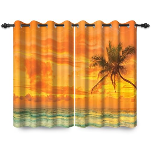 ggaimwf 117x183cm Ozean Meer Ösenvorhang Tropischer Strand Kokosnussbaum Sonnenuntergang Naturlandschaft Urlaub Raumteiler Verdunkelung Fenstervorhänge für Schlafzimmer Wohnzimmer,2 paneel ggaimwf 117x183cm Ozean Meer Ösenvorhang Tropischer Strand Kokosnussbaum Sonnenuntergang Naturlandschaft Urlaub Raumteiler Verdunkelung Fenstervorhänge für Schlafzimmer Wohnzimmer,2 paneel von ggaimwf