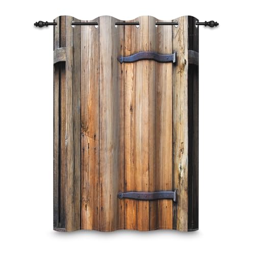 ggaimwf 117x229cm Ösenvorhang Scheunentor aus Holz Landhaus Rustikaler Shabby-Stil Bauernhaus Landhaus Raumteiler Verdunkelungsvorhänge Fenstervorhänge für Schlafzimmer Wohnzimmer,1-Einzelpaneel ggaimwf 117x229cm Ösenvorhang Scheunentor aus Holz Landhaus Rustikaler Shabby-Stil Bauernhaus Landhaus Raumteiler Verdunkelungsvorhänge Fenstervorhänge für Schlafzimmer Wohnzimmer,1-Einzelpaneel von ggaimwf