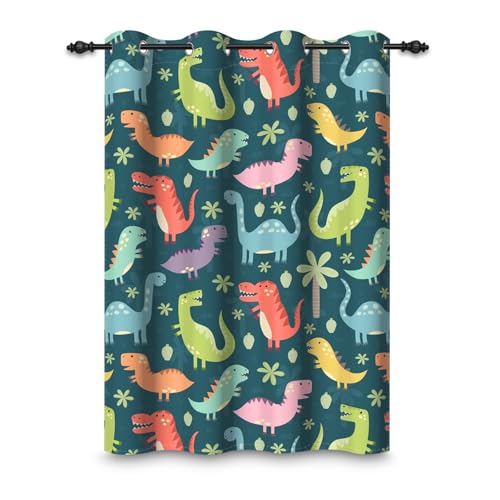 ggaimwf 132x214cm Cartoon Dinosaurier Jungen Mädchen Ösenvorhang für Kinderzimmer Farbenfroher süßer Dino Thermo Verdunkelungsvorhänge Fenstervorhänge für Baby Spielzimmer Raumteiler,1-Einzelpaneel ggaimwf 132x214cm Cartoon Dinosaurier Jungen Mädchen Ösenvorhang für Kinderzimmer Farbenfroher süßer Dino Thermo Verdunkelungsvorhänge Fenstervorhänge für Baby Spielzimmer Raumteiler,1-Einzelpaneel von ggaimwf