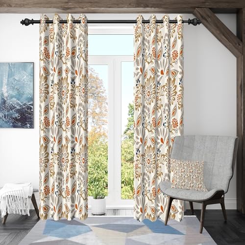 ggaimwf 135x245cm Vintage Blumen Ösenvorhang Elegant Tribal Blumen Boho Landhausstil Gemustert Thermo Raumteiler Verdunkelungsvorhänge Fenstervorhänge für Schlafzimmer Wohnzimmer,2 paneel ggaimwf 135x245cm Vintage Blumen Ösenvorhang Elegant Tribal Blumen Boho Landhausstil Gemustert Thermo Raumteiler Verdunkelungsvorhänge Fenstervorhänge für Schlafzimmer Wohnzimmer,2 paneel von ggaimwf