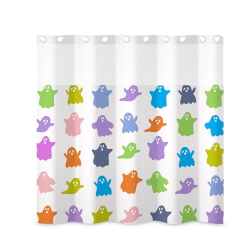 ggaimwf 180 x 180 cm Halloween-Duschvorhang und Liner Set Aquarell Phantom Festival Snap in Duschvorhänge für Badezimmer, bunt, Kinder, niedliches Polyestergewebe, Badezimmer-Set ggaimwf 180 x 180 cm Halloween-Duschvorhang und Liner Set Aquarell Phantom Festival Snap in Duschvorhänge für Badezimmer, bunt, Kinder, niedliches Polyestergewebe, Badezimmer-Set von ggaimwf
