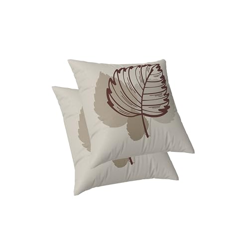 ggaimwf Dekorative Kissenbezüge Natürliche Kissen Blattmuster Moderne Kunst Hobo Beige Kissenbezüge für Sofa Garden Lounge Outdoor Country House Couch Kissenbezüge 50x50cm 2er-Set von ggaimwf