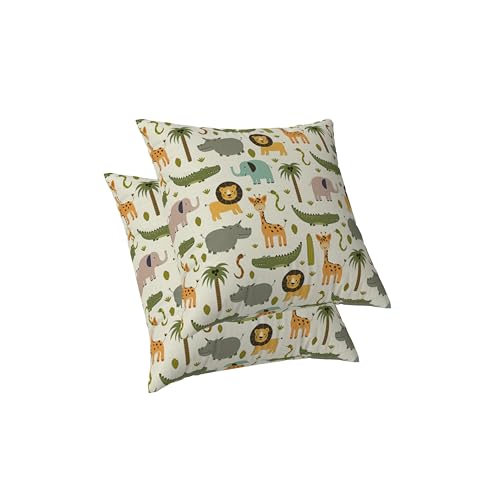 ggaimwf Dschungeltier-Kissenbezüge Löwe-Krokodil-Zoo Schöner Cartoon bunt Kinder-Kissen-Dekorative Leinen-Überwurf-Kissenbezüge für Kinderzimmer Kleinkind Kissenhüllen 40x40cm 2er-Set ggaimwf Dschungeltier-Kissenbezüge Löwe-Krokodil-Zoo Schöner Cartoon bunt Kinder-Kissen-Dekorative Leinen-Überwurf-Kissenbezüge für Kinderzimmer Kleinkind Kissenhüllen 40x40cm 2er-Set von ggaimwf