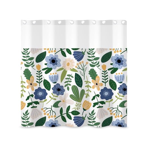ggaimwf Duschvorhang- und Einlagen-Set mit Blumenmuster, 180 x 180 cm, Pflanzenblätter, Blume, zum Einrasten, für Badezimmer, rustikal, Frühling, Sommer, botanisches Badezimmer-Set ggaimwf Duschvorhang- und Einlagen-Set mit Blumenmuster, 180 x 180 cm, Pflanzenblätter, Blume, zum Einrasten, für Badezimmer, rustikal, Frühling, Sommer, botanisches Badezimmer-Set von ggaimwf