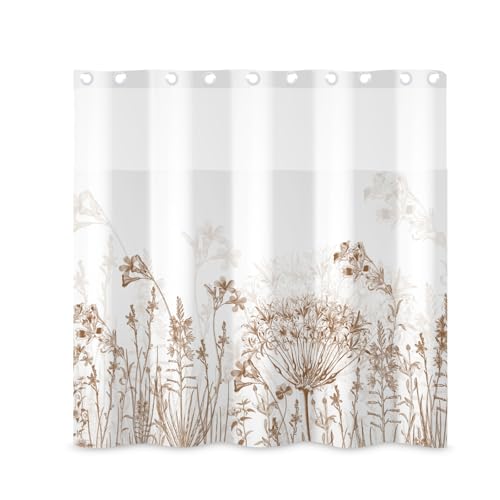 ggaimwf Duschvorhang- und Einlagen-Set ohne Haken, Blumenmuster, 180 x 180 cm, Vintage-Stil, braune Blume, botanische Duschvorhänge für Badezimmer, besonders schick, kühles Badezimmer-Set ggaimwf Duschvorhang- und Einlagen-Set ohne Haken, Blumenmuster, 180 x 180 cm, Vintage-Stil, braune Blume, botanische Duschvorhänge für Badezimmer, besonders schick, kühles Badezimmer-Set von ggaimwf
