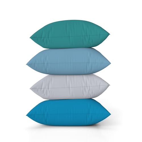 ggaimwf Einfarbig Leinenkissenbezüge für Sofa Blauer Farbverlauf Kissen für das Bett Nordic Lake Hellblaue Farbe Handgefertigt Quadrat Kissenhüllen mit unsichtbarem Reißverschluss, 60x60cm, 4er-Set ggaimwf Einfarbig Leinenkissenbezüge für Sofa Blauer Farbverlauf Kissen für das Bett Nordic Lake Hellblaue Farbe Handgefertigt Quadrat Kissenhüllen mit unsichtbarem Reißverschluss, 60x60cm, 4er-Set von ggaimwf
