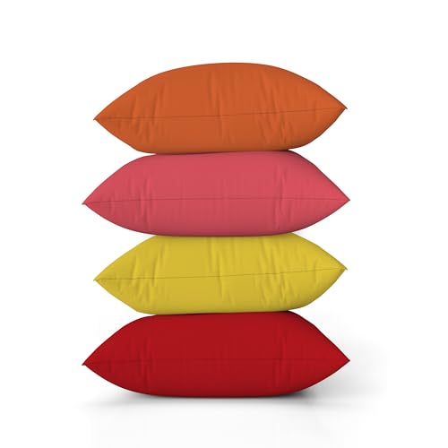 ggaimwf Einfarbig Leinenkissenbezüge für Sofa Roter Gradient Kissen für das Bett Frühling Sanfte warme Farbe Handgefertigt Quadrat Kissenhüllen mit unsichtbarem Reißverschluss, 45x45cm, 4er-Set ggaimwf Einfarbig Leinenkissenbezüge für Sofa Roter Gradient Kissen für das Bett Frühling Sanfte warme Farbe Handgefertigt Quadrat Kissenhüllen mit unsichtbarem Reißverschluss, 45x45cm, 4er-Set von ggaimwf