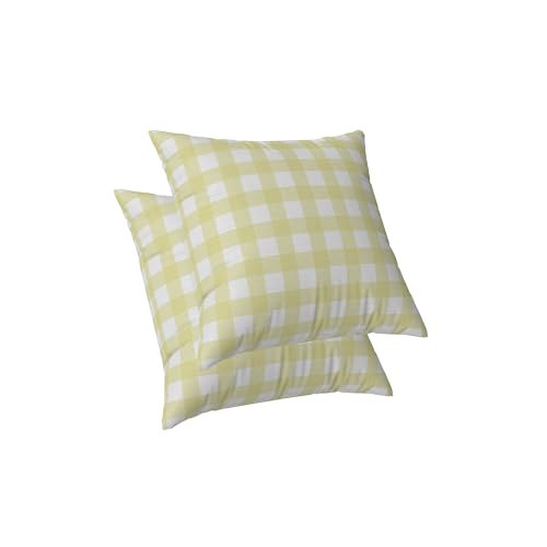 ggaimwf Gingham-Kissenbezüge 2er-Pack 45x45cm Gelb Kariert Pastell Bauernhaus Dekorative Kissenbezüge Quadratische Kissenbezüge für Sofa Couch Wohnzimmer Schlafzimmer Wohnkultur Streukissenbezug von ggaimwf