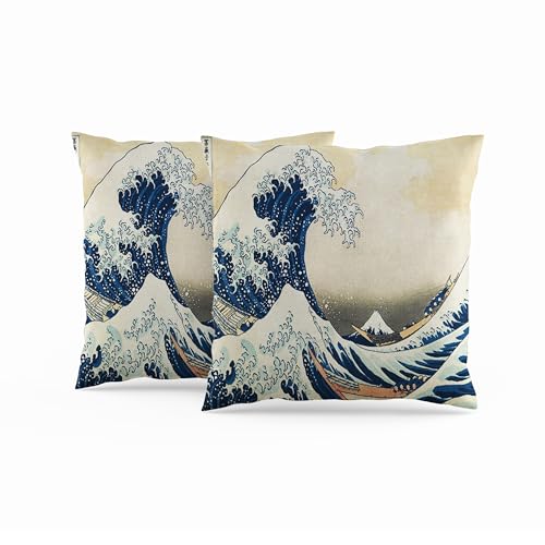 ggaimwf Kissenbezüge im japanischen Stil 50x50cm die Große Welle vor Kanagawa Kunstdruck Kissen für die Couch Schlafzimmer Japanische Geschenke für Männer Leinen Doppelseitiger Kissenbezug 2er-Set ggaimwf Kissenbezüge im japanischen Stil 50x50cm die Große Welle vor Kanagawa Kunstdruck Kissen für die Couch Schlafzimmer Japanische Geschenke für Männer Leinen Doppelseitiger Kissenbezug 2er-Set von ggaimwf