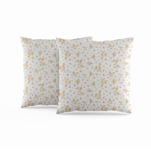 ggaimwf Kissenbezüge mit Vintage-Blumenmuster Rustikal Kleines Blumenmuster in Pastell Nackenrolle für den Außenbereich Mädchenschlafzimmer Couch Garten mit verstecktem Reißverschluss 41x41cm 2er-Set von ggaimwf