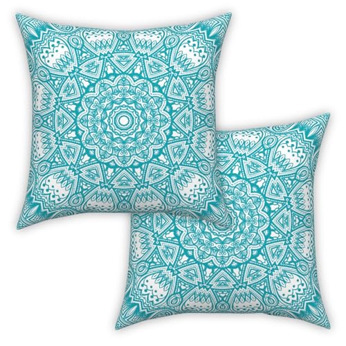 ggaimwf Marokkanische Kissenbezüge Türkis 50x50cm Boho Kissen Ethno Mandala Indischer Stil Abstrakt Arabeske Meditation Hippie Modern Kissenhülle werfen für Sofa Wohnzimmer Kissenbezug 2er-Set ggaimwf Marokkanische Kissenbezüge Türkis 50x50cm Boho Kissen Ethno Mandala Indischer Stil Abstrakt Arabeske Meditation Hippie Modern Kissenhülle werfen für Sofa Wohnzimmer Kissenbezug 2er-Set von ggaimwf