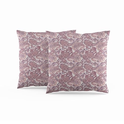 ggaimwf Paisley-Kissenbezüge 50x50cm Ethnisch Boho-Kissen Hippie Kunstdruck Abstrakt Leinen-Kissenhülle fürs Bett Sofa Wohnzimmer Balkon Bank Zierkissen handgefertigt 2er-Set von ggaimwf