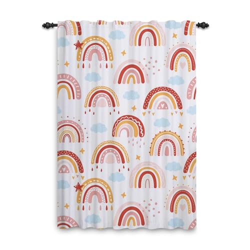 ggaimwf Regenbogenvorhänge mit Bleistiftfalten Bunt Regenbogenwolken Cartoon-SchlafzimmervorhängeKinder Fensterbehandlung für Mädchen Wohnzimmer Kinderzimmer Café Innentrennvorhang 107x215cm 1 Panel ggaimwf Regenbogenvorhänge mit Bleistiftfalten Bunt Regenbogenwolken Cartoon-SchlafzimmervorhängeKinder Fensterbehandlung für Mädchen Wohnzimmer Kinderzimmer Café Innentrennvorhang 107x215cm 1 Panel von ggaimwf