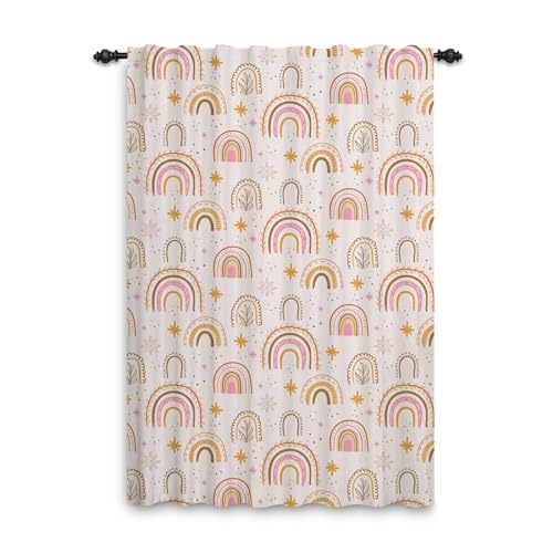ggaimwf Regenbogenvorhänge mit Bleistiftfalten Hobo-Stil RegenbogenvorhängeKinderzimmerNatürlich Fensterbehandlung für Mädchen Wohnzimmer Kinderzimmer Café Innentrennvorhang 107x160cm 1 Panel von ggaimwf