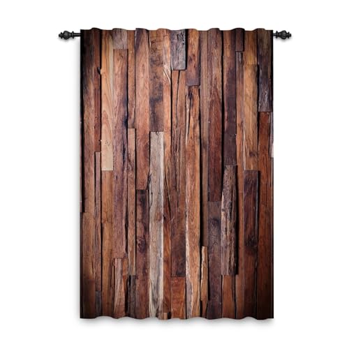 ggaimwf Rustikaler Holzvorhang für Fenster Holzstruktur Retro-Vorhang Braun Bauernhausdekor Wohnzimmer Schlafzimmer Landhausthema Cowboy Innenteilervorhang Stangentasche 135x175cm 1 Panel ggaimwf Rustikaler Holzvorhang für Fenster Holzstruktur Retro-Vorhang Braun Bauernhausdekor Wohnzimmer Schlafzimmer Landhausthema Cowboy Innenteilervorhang Stangentasche 135x175cm 1 Panel von ggaimwf