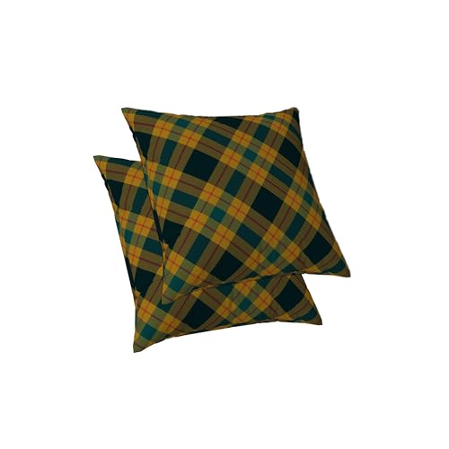 ggaimwf Tartan Kissenbezügen 50x50cm Karierte Kissen fürs Bett Bauernhaus Gelb Blau Klassisches Gingham Outdoor Kissenbezüge dekorativ Sofakissen Landhausstil 2er-Set von ggaimwf