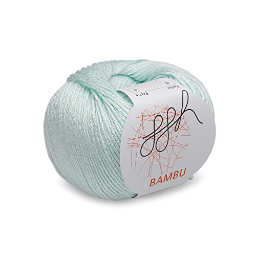 ggh Bambu - weiche Viskose Wolle aus Bambus - 50g Wolle zum Stricken oder Häkeln - Farbe 004 - Pastellmint von ggh