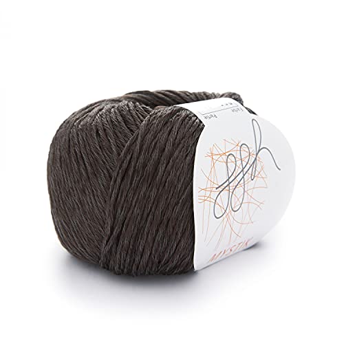ggh Mystik - Baumwolle und Viskose Mischung mit Glanzeffekt - Wolle zum Stricken oder Häkeln - Farbe 065 - Schokolade von ggh