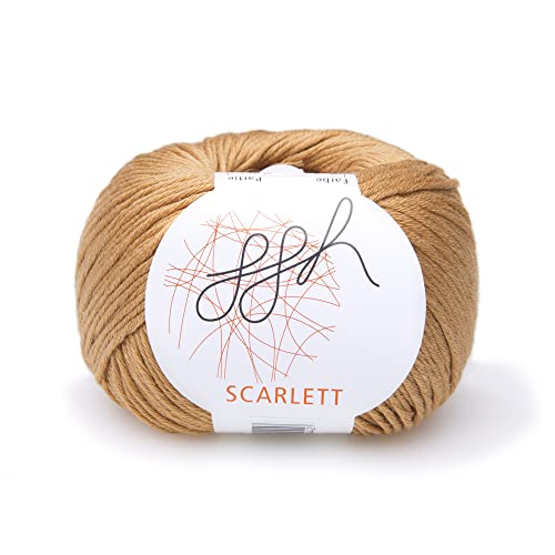 ggh Scarlett - 100% Baumwolle mit leichtem Seidenglanz - Wolle geeignet zum Stricken und Häkeln - Farbe 082 - Karamell von ggh