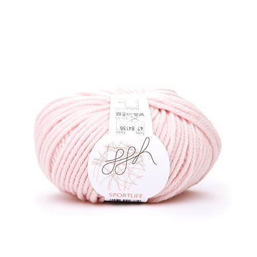 ggh Sportlife - 100% Schurwolle (Superwash - maschinenwaschbar) - Wolle zum Stricken und Häkeln geeignet - Farbe 047 - Rosé von ggh