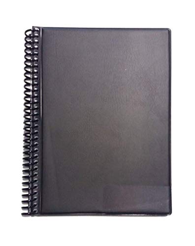 ggm® Marschmappen/Notenmappe - 14,0 x 19,0 cm (B/H) Folientaschenformat, Hochformat, mit 20 Klarsichttaschen,Farbe: schwarz, original, Made in Germany von ggm