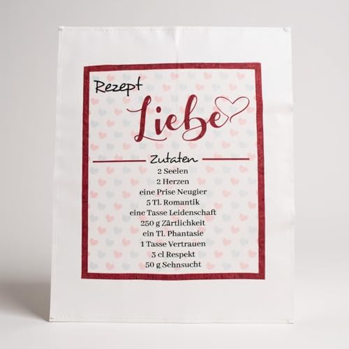 ggm Geschirrtuch Bedruckt versch. Motive - 100% Leinen Rezept Liebe ggm Geschirrtuch Bedruckt versch. Motive - 100% Leinen Rezept Liebe von ggm
