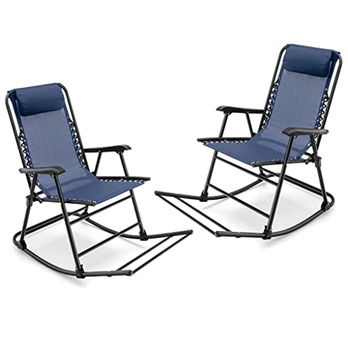 2 Stück Patio Camping Schaukelstuhl Klappstuhl Fußstütze (D 1) von ghghnrtgefrgnhnxdf