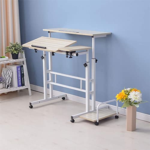 4-in-1 verstellbarer Laptop-Schreibtisch, multifunktionaler Computertisch, 2-lagiger Arbeitstisch, PC-Laptoptisch, Schreibtischständer mit Mauspad (Farbe: A) von ghghnrtgefrgnhnxdf