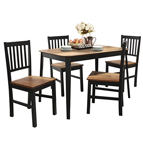 5-teiliges Mid-Century Esstisch-Set mit 4 Stühlen mit Holzbeinen, Küchenmöbel (D wie abgebildet) von ghghnrtgefrgnhnxdf